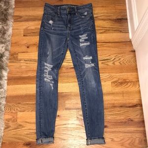 American Eagle high waisted ripped jeans
